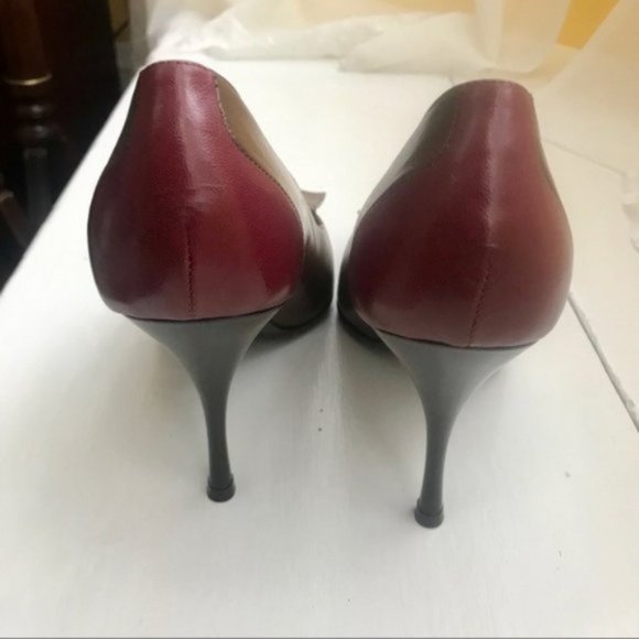 Gunmetal Brown color-block stiletto pumps NEW w/o box - Picture 7 of 12